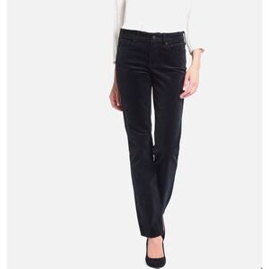 NYDJ Marilyn Straight Leg Corduroy Pants Black MBCRMS2299 Size 4 NEW